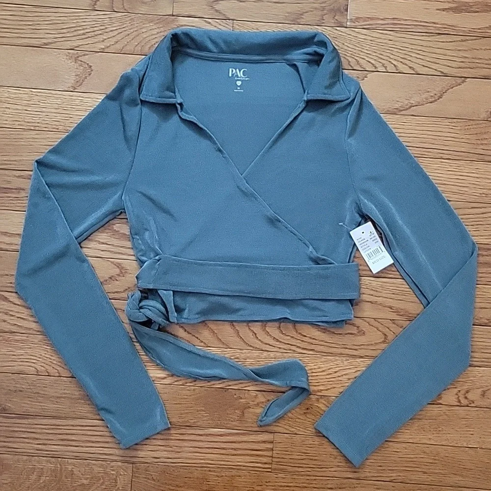 NWT PacSun Teal Wrap Top - Picture 1 of 6
